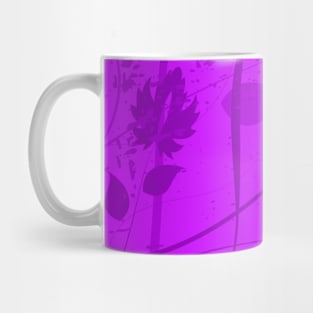 Special Floral Art Purple Black Mug